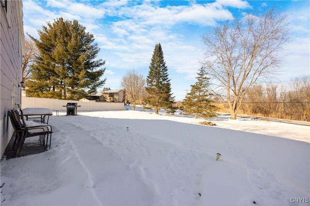 view of snowy yard