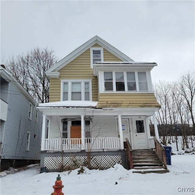 view of front of house featuring covered porch