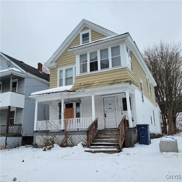 view of front of home with a porch