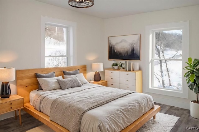 bedroom featuring wood finished floors