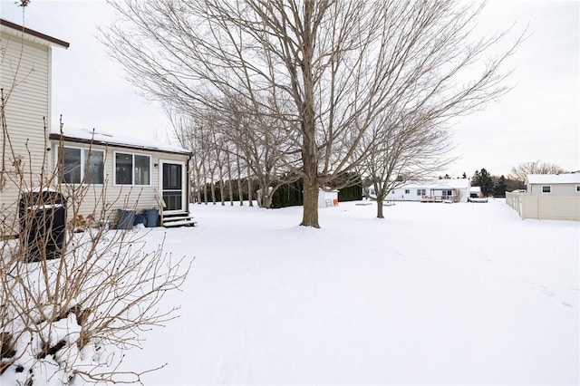 view of snowy yard