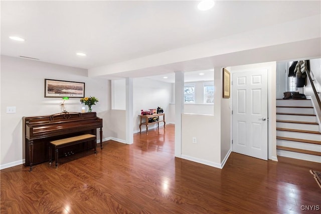 interior space featuring dark hardwood / wood-style floors