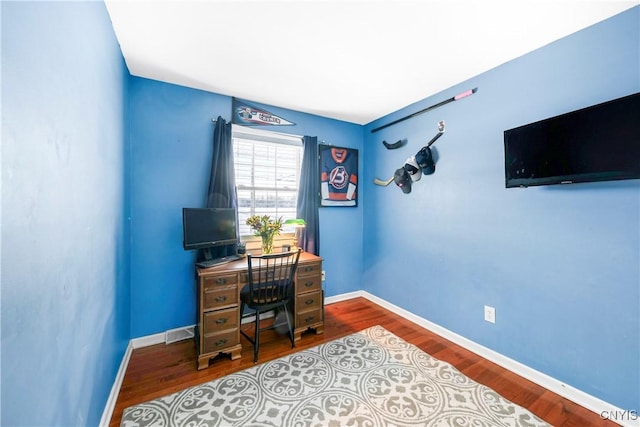 office featuring hardwood / wood-style floors