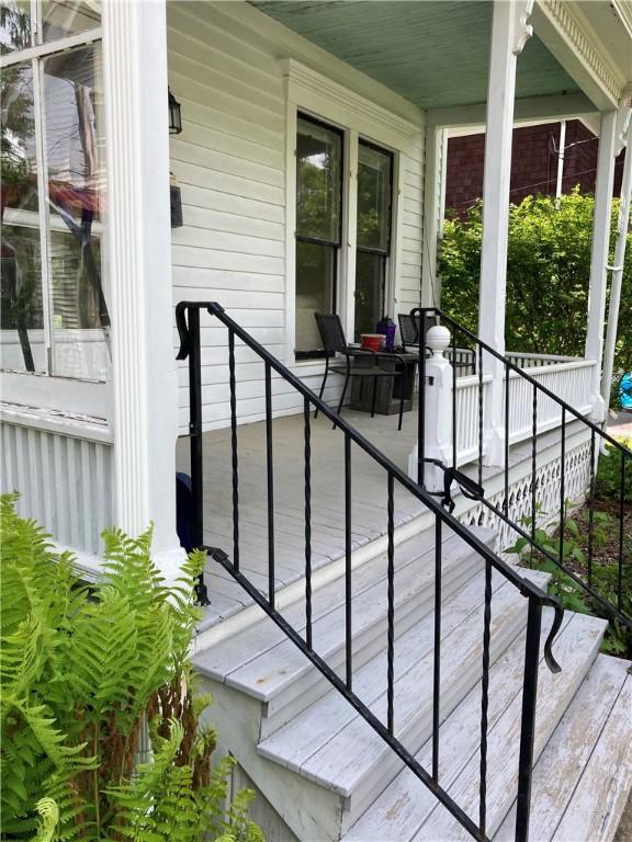 wooden deck featuring a porch