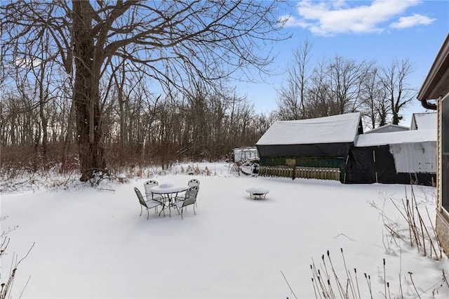 view of snowy yard