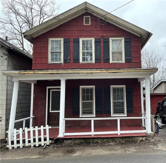 view of front of house with covered porch