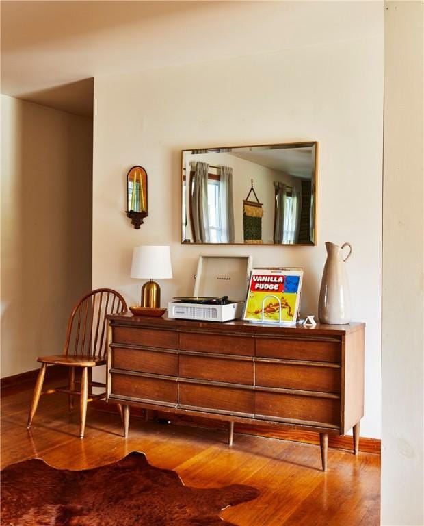 interior space with hardwood / wood-style floors