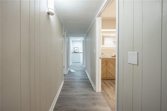 hall featuring wood-type flooring