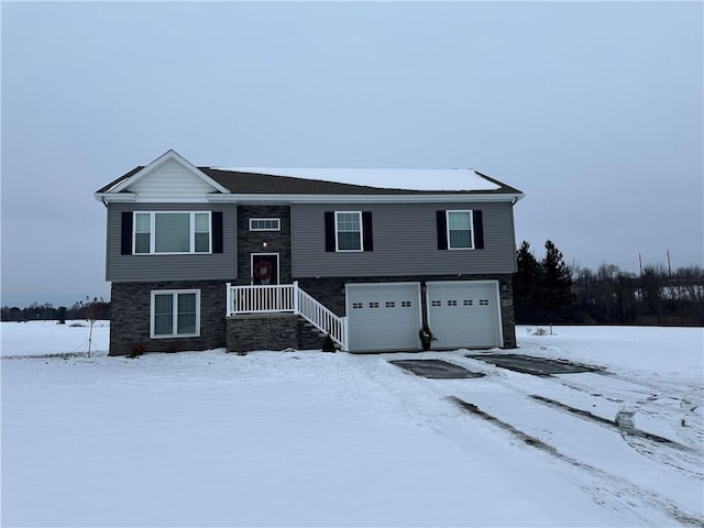 bi-level home with a garage