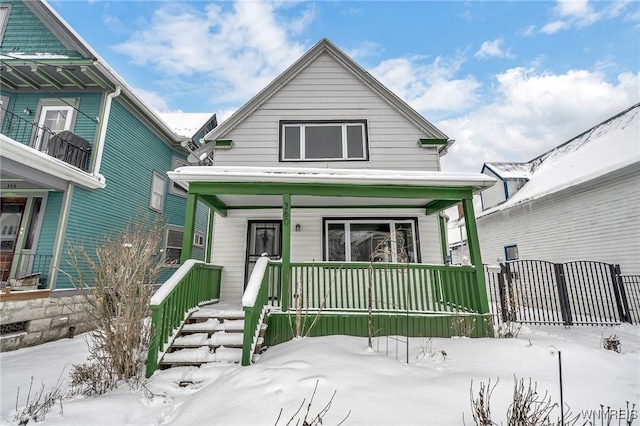 view of front of home with a porch