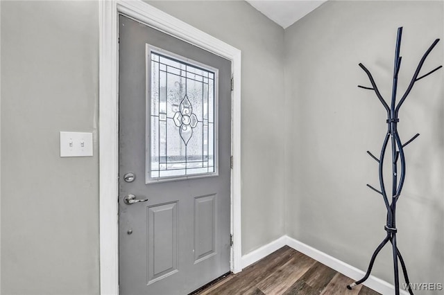 entrance foyer featuring dark hardwood / wood-style floors