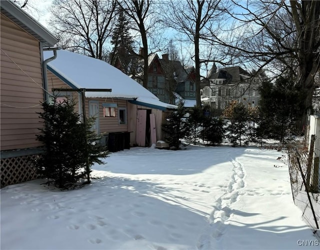 view of snowy yard