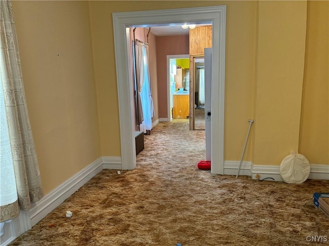 hall featuring carpet floors