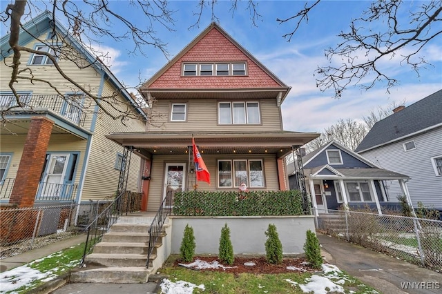 view of front of property with covered porch