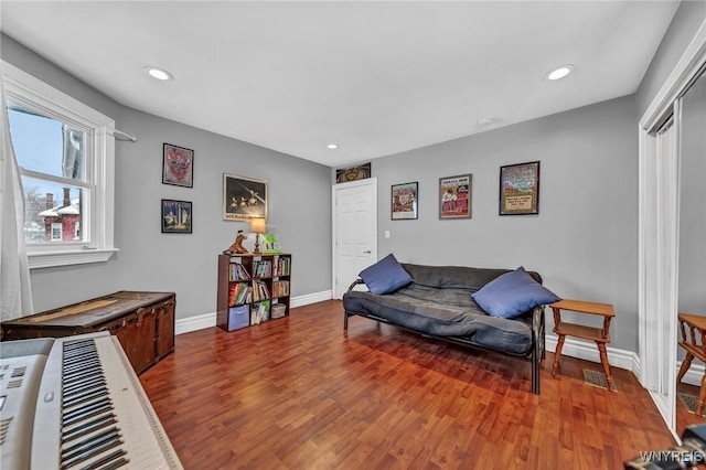 living room featuring hardwood / wood-style floors