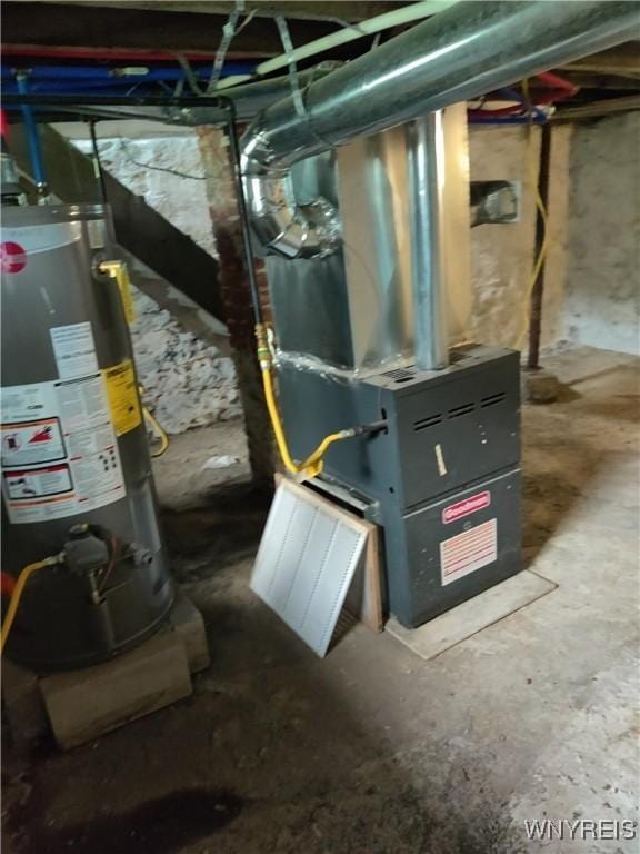 utilities with heating unit and water heater