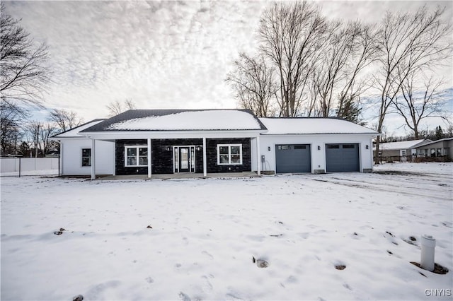 exterior space featuring a garage