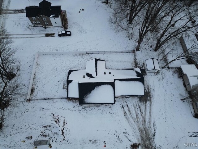 view of snowy aerial view