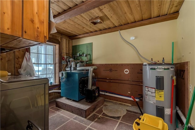 utility room with washer / dryer and water heater