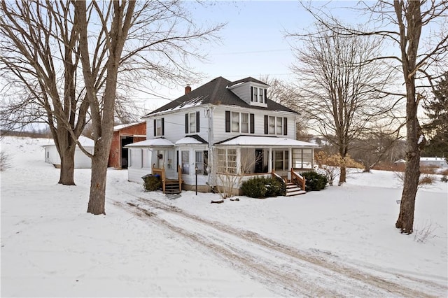 view of front of property with a porch