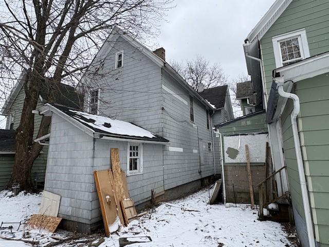 view of snow covered exterior