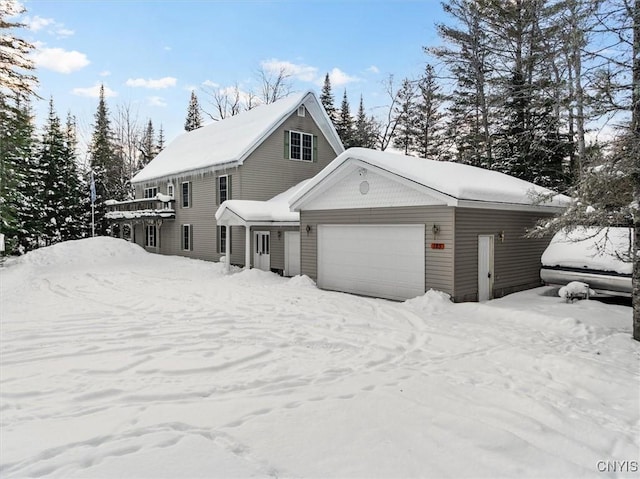 front facade with a garage