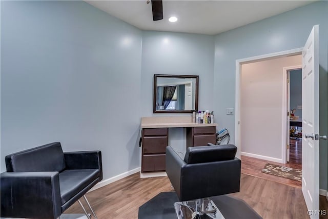 office featuring light hardwood / wood-style flooring