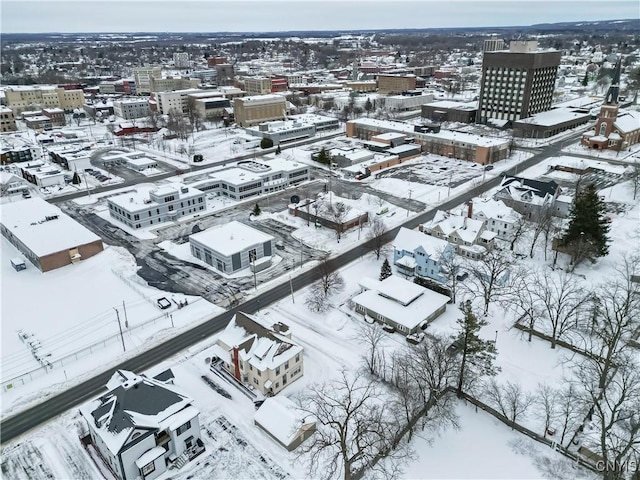 view of snowy aerial view