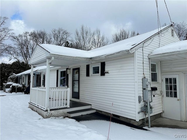 exterior space with covered porch