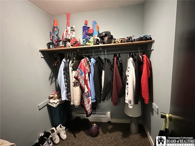 spacious closet featuring carpet floors