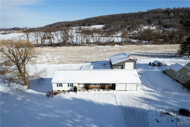 view of snowy aerial view