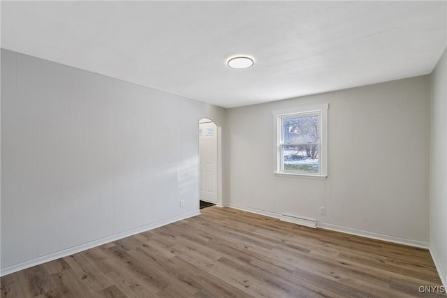 empty room featuring light hardwood / wood-style flooring