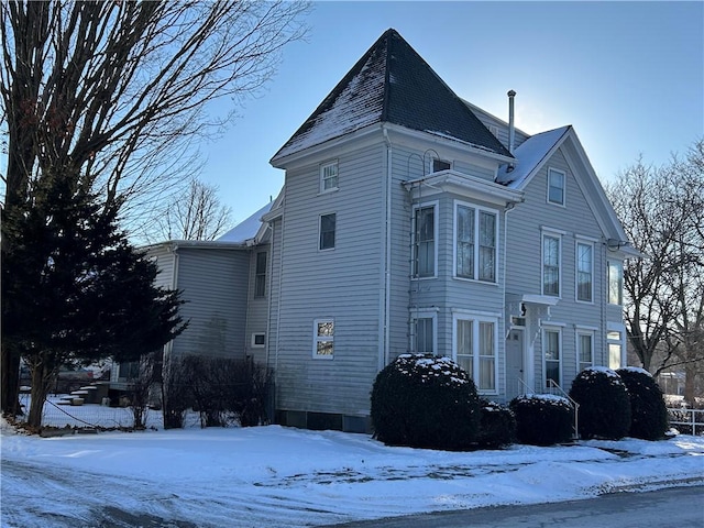 view of snowy exterior