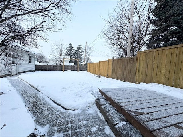 view of snowy yard