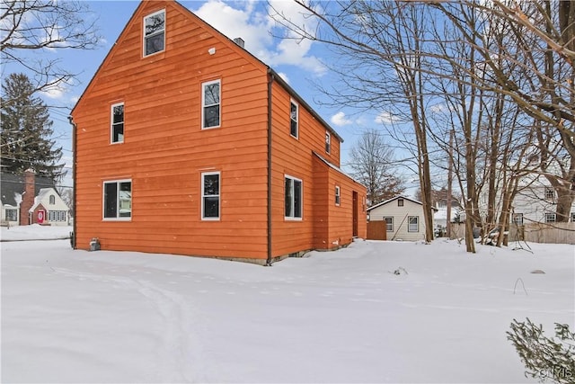 view of snowy exterior