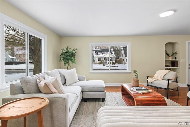 living room featuring hardwood / wood-style flooring