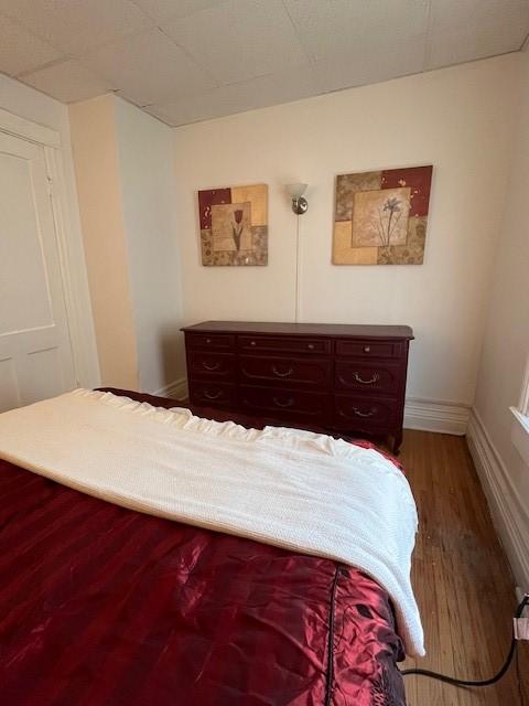 bedroom with hardwood / wood-style floors