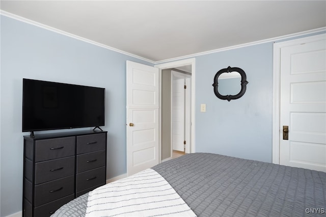 bedroom featuring ornamental molding