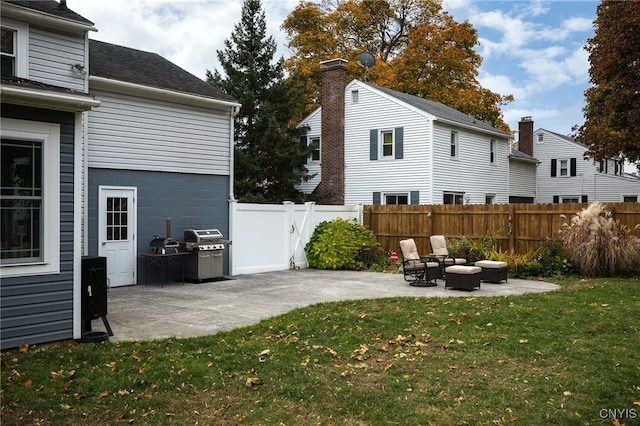 view of yard featuring a patio and an outdoor hangout area