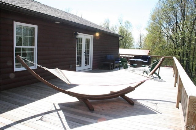 deck with french doors