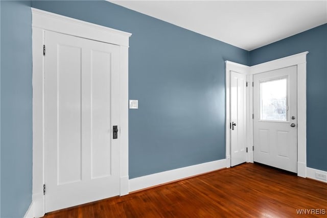 entrance foyer featuring wood-type flooring