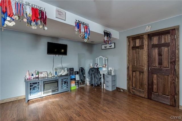 interior space with hardwood / wood-style flooring