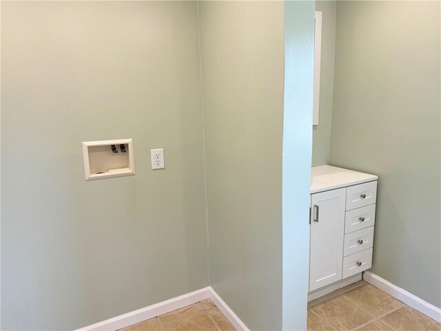 110 Suncrest Terrace Rd, Norwich-Town, NY 13815 - laundry area with washer hookup, baseboards, and light tile patterned floors