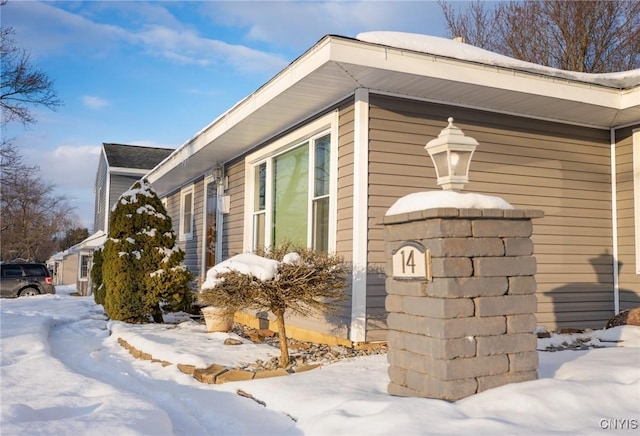 view of snowy exterior