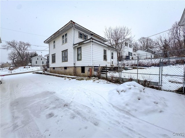 view of snowy exterior