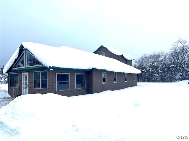 view of snowy exterior