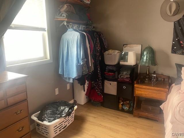 spacious closet featuring light wood-type flooring