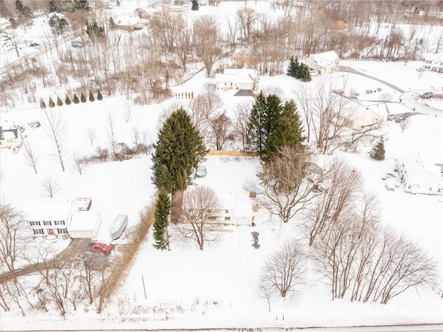 view of snowy aerial view