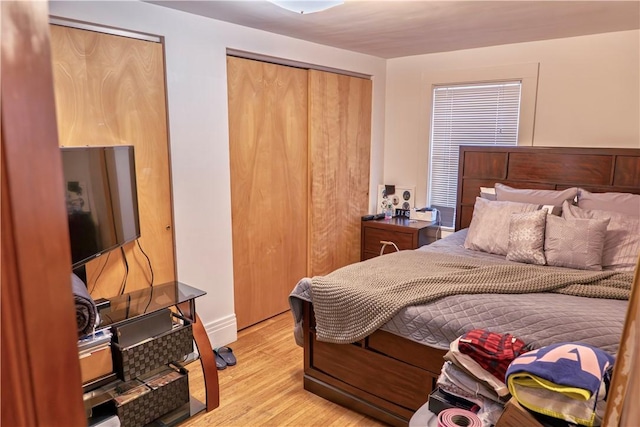 bedroom featuring light hardwood / wood-style flooring