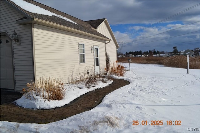 view of snowy exterior